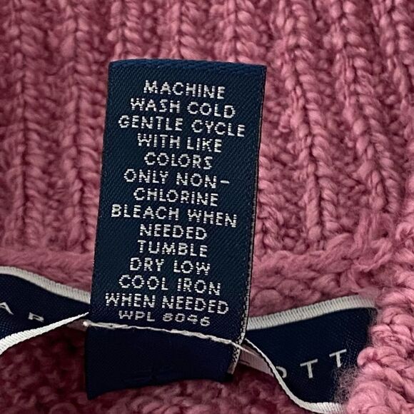 Pink Cable Knit Mock Neck Sweater CoastalGrandma Cottagecore Soft Girl Y2K Large - Picture 6 of 11